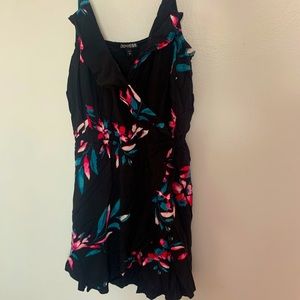 Express black & pink floral dress size medium
